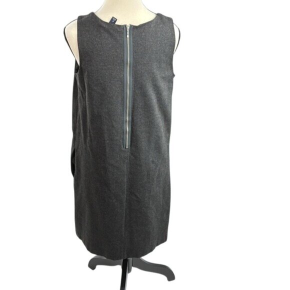 Lands' End Dress Womens Size 8 Gray Sleeveless Shift Knee Length Scoop Neck Work - Picture 5 of 7